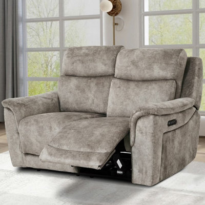 Xample Oscar Grey Fabric Large 2 Seater Power Reclining Sofa With Power Headrests, Usb & Usb-C Ports, Pocket Sprung Foam Cushions - image 1