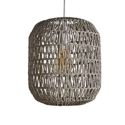 Valuelights Cabral Modern Woven Rope Grey Pendant Ceiling Light Shade - image 1