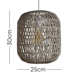 Valuelights Cabral Modern Woven Rope Grey Pendant Ceiling Light Shade - thumbnail 5