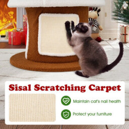 Costway 154 Cm Cute Cat Tower With 4 Condos Christmas Cat Tree With Sisal Carpet - thumbnail 8