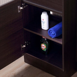 Nes Home 485mm Left Hand Dark Oak Vanity Unit With Black Resin Basin - thumbnail 5