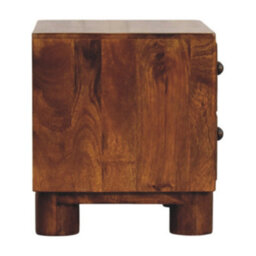 Artisan Furniture Solid Wood Tula Chestnut Nightstand, 2 Drawers, Dark Brown - thumbnail 8