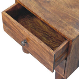 Artisan Furniture Solid Wood Tula Chestnut Nightstand, 2 Drawers, Dark Brown - thumbnail 6