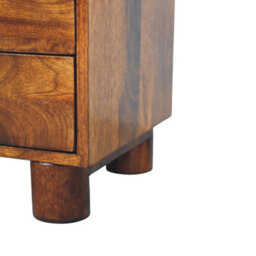 Artisan Furniture Solid Wood Tula Chestnut Nightstand, 2 Drawers, Dark Brown - thumbnail 7