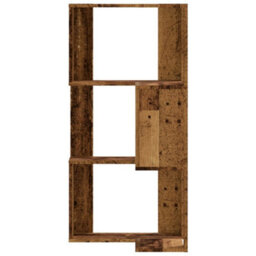 Walplus Corner Bookcase 3-Tier Old Wood 50X50X102 Cm Engineered Wood - thumbnail 4