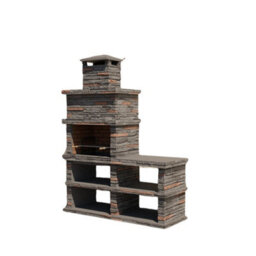 Callow Londres 461D Dark Stone Charcoal Bbq With Side Table And Shelving - thumbnail 1