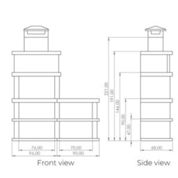 Callow Londres 461D Dark Stone Charcoal Bbq With Side Table And Shelving - thumbnail 5