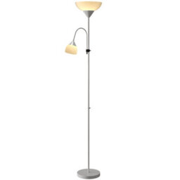 Homcom Mother-Child Floor Lamp Duo Light With 3 Colour Temperatures, Silver - thumbnail 2