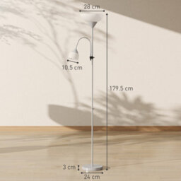 Homcom Mother-Child Floor Lamp Duo Light With 3 Colour Temperatures, Silver - thumbnail 3