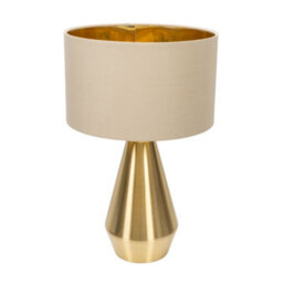 Valuelights Jax Gold Dimmable Touch Table Lamp With Natural With Gold Inner Lamp Shade And Led Bulb - thumbnail 3