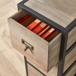 Home Source Derwent Fully Assembled Solid Wood 3 Drawer Chest Of Drawers Storage Unit Organiser Metal Frame - thumbnail 4
