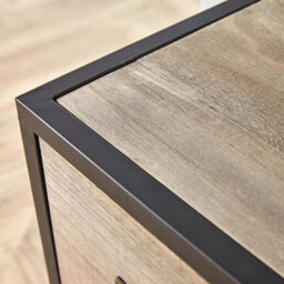 Home Source Derwent Fully Assembled Solid Wood 3 Drawer Chest Of Drawers Storage Unit Organiser Metal Frame - thumbnail 5