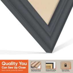 "AK Frames 25X17"" Dark Grey Classic Vinyl Record Frame With Ivory Mount For 12 Inch Lp Cover & Disc - Overlapped Design" - thumbnail 3