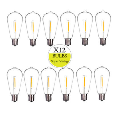 Lighting Legends Super Festoon 12 Pack Vintage Style Warm White Led Shatterproof Bulbs - image 1