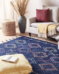 Beliani Rug Corum Black 140 X 200 Cm Cotton - thumbnail 2