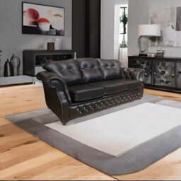 Chesterfield 3 Seater Crystal Black Leather Sofa Settee Bespoke In Era Style - thumbnail 5