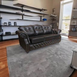 Chesterfield 3 Seater Crystal Black Leather Sofa Settee Bespoke In Era Style - thumbnail 6