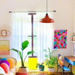 2Pack Orange Lamp Shade 32Cm Ceiling Pendant Lamp Shade Modern Easy Fit Light Shade For Living Room, Bedroom Kitchen - thumbnail 6
