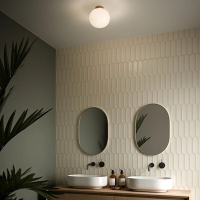 Nordlux Alton Glass Ceiling Light Hand Blown Brass,mains - image 1