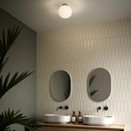Nordlux Alton Glass Ceiling Light Hand Blown Brass,mains - thumbnail 1
