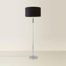 Valuelights Marissa Chrome Stacked Ball Floor Lamp With Black Drum Shade - thumbnail 6