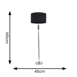 Valuelights Marissa Chrome Stacked Ball Floor Lamp With Black Drum Shade - thumbnail 7