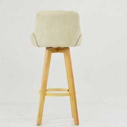 Lakeland Furniture Avesta Natural Cream Fabric Wooden Fixed Height Leg Bar Stool - thumbnail 5