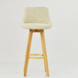 Lakeland Furniture Avesta Natural Cream Fabric Wooden Fixed Height Leg Bar Stool - thumbnail 2