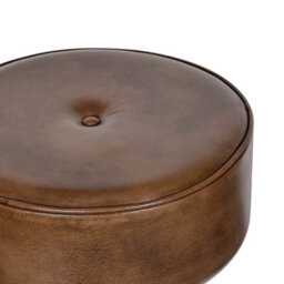 Elm Home And Garden 100% Real Genuine Leather Breakfast Kitchen Bar Stool Tan Brown - thumbnail 3