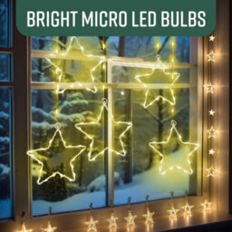 Globrite Christmas Curtain String Lights - 138 Led, Multi-Coloured - Star & Moon Shapes Usb Battery Powered 8 Modes With Remote - thumbnail 7