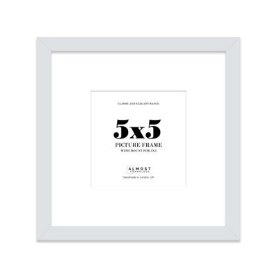 "5X5"" Light Grey Picture Frame - 5X5"" Square Frame With 3X3"" Mount For 5X5""/3X3"" Pictures Moderrn Style Thin Edge, 1 Pack" - image 1