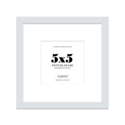 "5X5"" Light Grey Picture Frame - 5X5"" Square Frame With 3X3"" Mount For 5X5""/3X3"" Pictures Moderrn Style Thin Edge, 1 Pack" - thumbnail 1