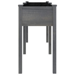 Berkfield Planter With Liner Grey 161X45X76 Cm Solid Wood Fir - thumbnail 5