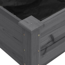 Berkfield Planter With Liner Grey 161X45X76 Cm Solid Wood Fir - thumbnail 7
