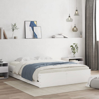 Berkfield Bed Frame With Drawers Without Mattress White 140X190 Cm - image 1