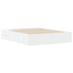Berkfield Bed Frame With Drawers Without Mattress White 140X190 Cm - thumbnail 8