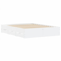 Berkfield Bed Frame With Drawers Without Mattress White 140X190 Cm - thumbnail 4