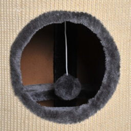 Pawhut Cat Scratching Barrel Sisal Activity Center Condo, 70Cm, Beige Grey - thumbnail 8