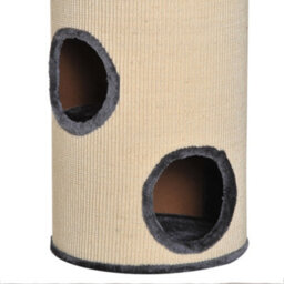 Pawhut Cat Scratching Barrel Sisal Activity Center Condo, 70Cm, Beige Grey - thumbnail 7