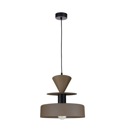 Luminosa Lighting Luminosa Valia Dome Pendant Ceiling Light Brown, Black 1X E27 - image 1