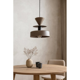 Luminosa Lighting Luminosa Valia Dome Pendant Ceiling Light Brown, Black 1X E27 - thumbnail 3