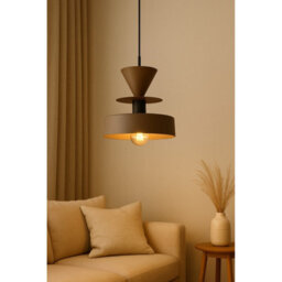 Luminosa Lighting Luminosa Valia Dome Pendant Ceiling Light Brown, Black 1X E27 - thumbnail 2