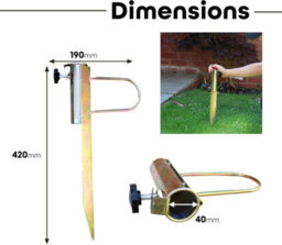 Divchi Washing Line Spike Rotary Ground Parasol Stand  Soil Spike  Cloth Airer Stand Base  Outdoor  Umbrella  Soil Sand - thumbnail 4
