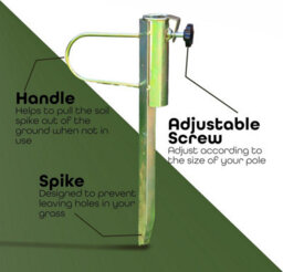 Divchi Washing Line Spike Rotary Ground Parasol Stand  Soil Spike  Cloth Airer Stand Base  Outdoor  Umbrella  Soil Sand - thumbnail 5