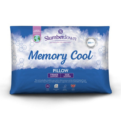 Slumberdown Memory Cool Foam Pillow 2 Pack Firm Support Side Sleeper Orthopaedic Pillows Cooling Pillow For Night Sweats 38X64Cm - image 1