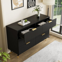 Btm Elegant Sideboard With Modern Design Chest Of Drawers And Spacious Storage With Golden Handles - thumbnail 2