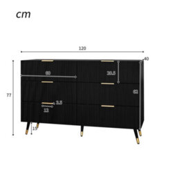 Btm Elegant Sideboard With Modern Design Chest Of Drawers And Spacious Storage With Golden Handles - thumbnail 4