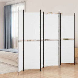Vidaxl 6-Panel Room Divider White 300X200 Cm Fabric Room Dividers
