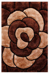 Rose Chocolate Shaggy Floral Modern Easy To Clean Rug For Dining Room Bed Room And Living Room-60Cm X 110Cm - thumbnail 8