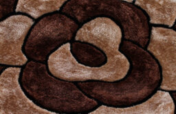 Rose Chocolate Shaggy Floral Modern Easy To Clean Rug For Dining Room Bed Room And Living Room-60Cm X 110Cm - thumbnail 2